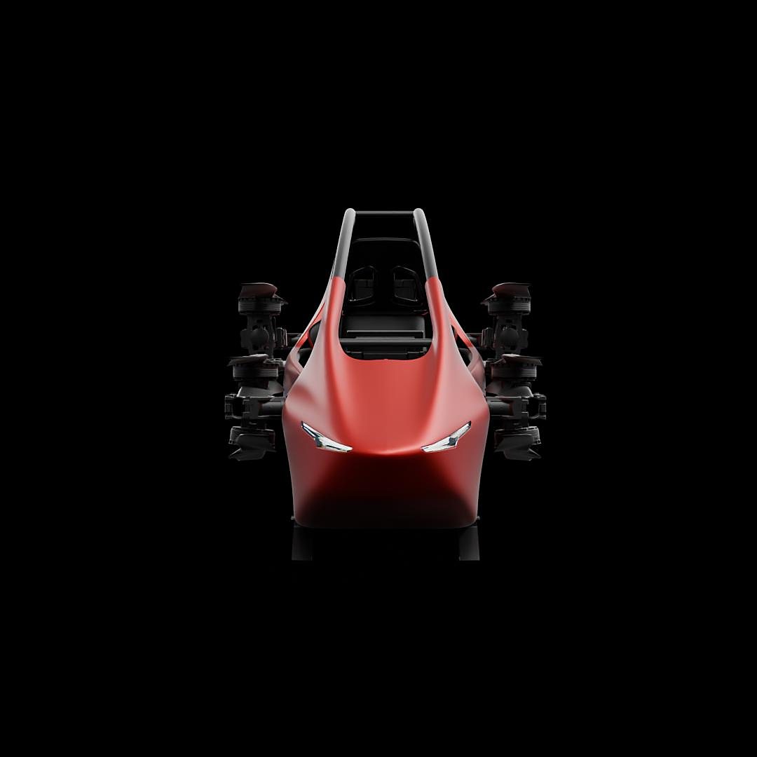 S-ZERO from the front, showing the stacked motors on each arm